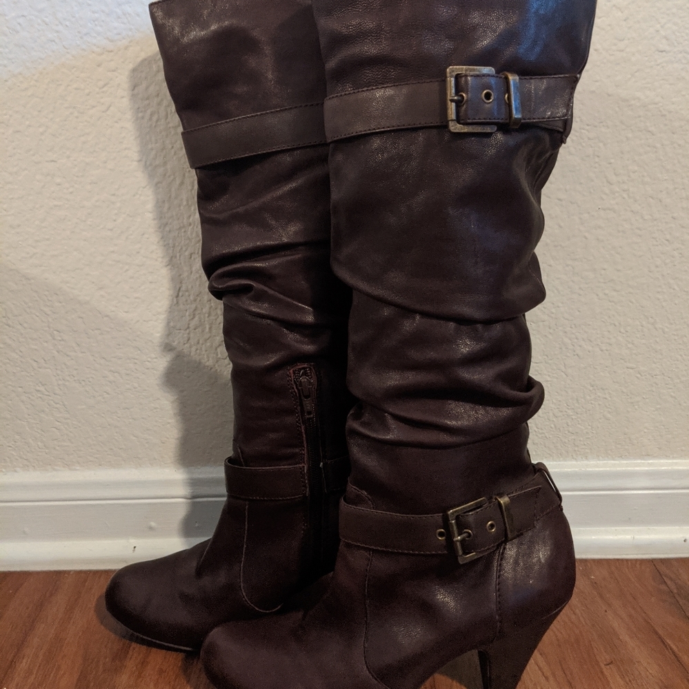 Jessica Simpson Brown Leather Boots size 9.5